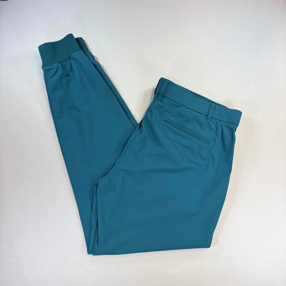 Greyson Montauk Joggers Mens 35 Teal Blue Golf Performance Stretch Tapered Pants